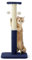 Lesure Kratzstamm Mittelgroß - 74 cm Kratzsäule für Katzen Mit Plattform Aus Strapazierfähiger Teppichstoff, Kratzbaum Stabil Mit Sisal und Hängendem Ball, Marineblau