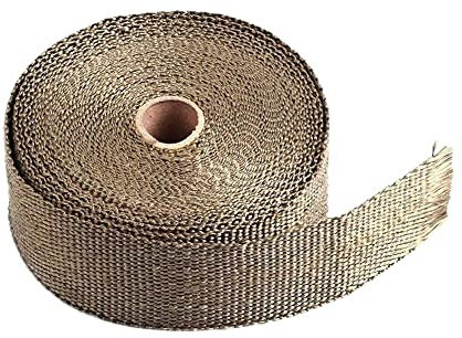 WANGZEYU Hitzeschutzband 5 m Rolle Fiberglas Hitzeschild Motorrad Auspuffkrümmer Wärmeschutzband Wärmeschutz + 4 Kabelbinder Kit Auspuffrohrisolierung Auspuff Dichtband (Color : Brown)