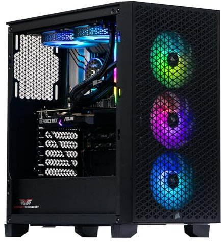 Veno Scorp Gaming PC - AMD Ryzen 9 7900X3D, RX7900 XTX 24GB, 32GB DDR5 RAM, 2TB NVMe SSD, 1050W 80+ GLD PSU, Wi-Fi, Liquid Cooling, Windows 11, Corsair 4000D Black RGB.