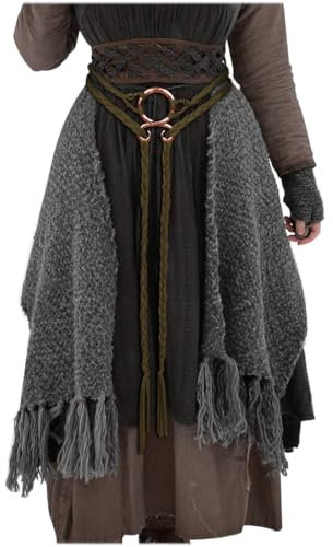 keland Mittelalter Accessoire Seil Gürtel Wikinger Gürtel Bindegürtel für Damen Herren (Armeegrün)