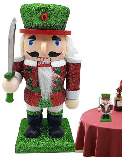 Christmas Nutcracker Figures - Traditional Wooden Nutcracker,Wooden Nutcracker Soldier Figure, Holiday Nut Cracker Doll Figure Toy, Nutcracker Figure Doll for Christmas