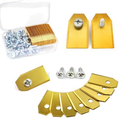Lame Robot Tondeuse, 35 Pcs Lame Tondeuse avec Vis, Lames de Rechange pour avec Revêtement en Titane Compatible pour Gardena, Husqvarna, Yardforce, etc