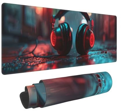 Dooqon Mouse Pad Gaming Desk Pad XXL 900x400x3mm Large Washable Mouse Mat with Stitched Edges Keyboard Headset Mousepads Non-slip Water-Resistant Rubber Base Desk Mat, for Office & Home Q-153