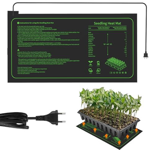 SKIKHN Tappetino Riscaldante per Piante, 20W Piante del Tappeto Riscaldante, Impermeabile IPX7, Tappetino Termico per piantine per la Germinazione delle Piantine di Germinazione (25 * 52cm)