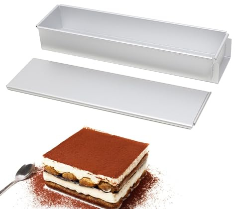 Tartera Rectangular - Tartera Rectangular | Molde de Horno de Aluminio con Tapa - Molde para mousse, Molde para Hornear, Tapa Desmontable para Pan, Pastel, Creaz