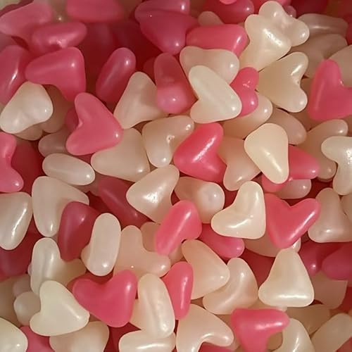 Barratt Pink & White Retro Pick & Mix Sweets In Silver Foil Gift Pouch (Heart Shaped Jelly Beans, 500g)