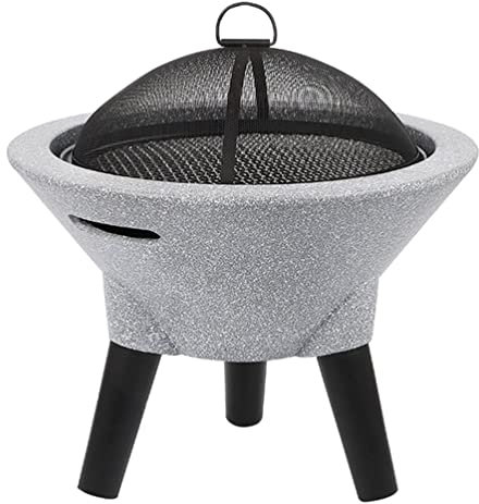 bttllke Feuerstelle für den Außenbereich, Feuerschale aus Kunststein, 39 cm, für Garten, Terrasse, Innenhof, Holzfeuerstelle für den Außenbereich