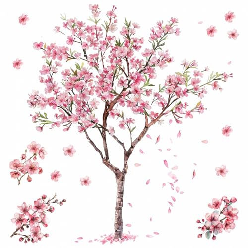 269 Sticker mural Motif cerisier en fleurs en 2 tailles 1 500 x 1 750 mm