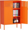 Armario Metalico,Aparador de Metal Estantes con Puertas,Marco de Acero,Armario de Almacenamiento para Oficina en Cocina,Salón,Comedor,Entrada,40 x 80 x 120AL cm,Naranja