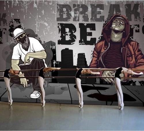 Tanz Jugend Street Graffiti 3D Tapete Büro Wohnzimmer Sofa Schlafzimmer TV Hintergrund Wand Dekoration-150cm×105cm