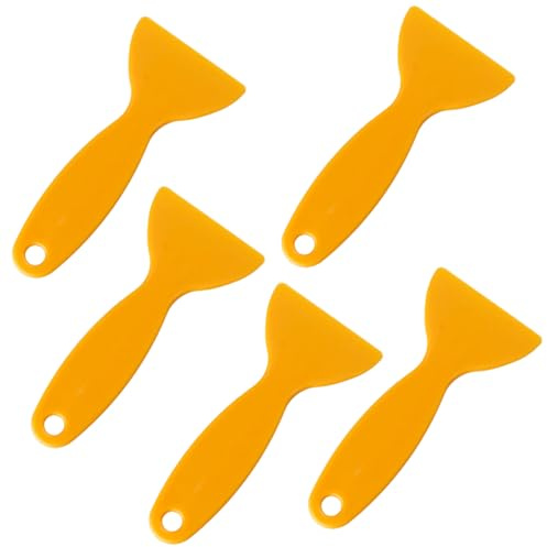 5pcs yellow Glue Spreaders plastic scraper tool non scratch Mini plastic scraper bubble removal tool use for 3D Printing Resin Removal, Spackling, Patching, Decal, Wallpaper