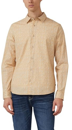 s.Oliver Slim Fit: Hemd aus Baumwollstretch mit All-over-Print