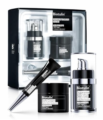 Biotulin - Ultimate Age-Defying Trio Set - Supreme Skin Gel 15ml, Soft Cream 50ml & EyeMatrix 15ml - Feuchtigkeitsspendende Anti-Falten-Pflege für Gesicht und Augen - Glatte, hydratisierte Haut