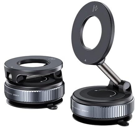 Generisch Magnetischer Handyhalter Auto – 360° drehbar & faltbar – Universal Smartphone Halterung mit Vakuum-Saugnapf – für Armaturenbrett, Rückspiegel & mehr