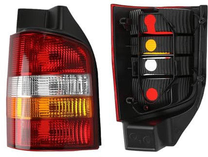 ConBlom Rückleuchte Aussen Links kompatibel mit VW Transporter T5 2003-2009 Rot Weiß Heckleuchte (Gelb Links)