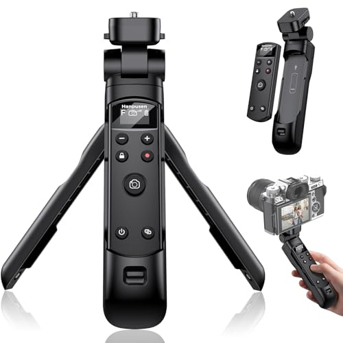 Kompatibel mit Fujifilm Kameras Stativ - Mini-Stativ mit Akku-Fernbedienung | mit Focus Zoom für Fujifilm X100 VI/X-E5/X-M5/X-T5/X-T30 II/X Half/X-H2S/X-S10/X-S20 - Ideal für Vlogging, Schwarz