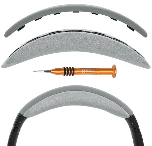 Geekria Lammy Velours Stirnband-Pad kompatibel mit Bose QuietComfort 35II Gaming, QC35II/ QC35/ QC45/ QC SE Kopfhörer, Ersatzband Reparaturteil (Grau)