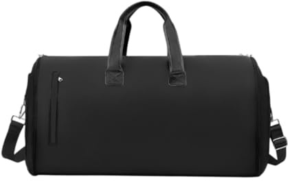 Kleidertasche, Wochenendtasche, Leder, Seesack für Herren, Camping, Wandern, Outdoor, Reisen, 60 x 32 x 30 cm, Schwarz, 2 Pack, Freizeit