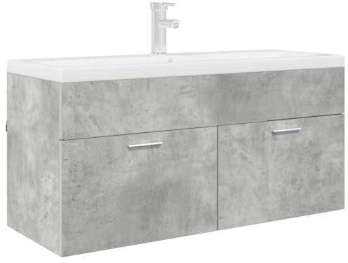 vidaXL Waschbeckenunterschrank Beton Grau Holzwerkstoff