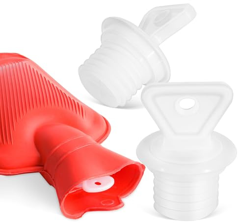 HAMPPLIES 2 Stück Auslaufsichere Gummi Verschlussstopfen für Wärmflaschen Kleine Heißbeutel Verschlüsse Ersatz Warmwassersack Stopfen für Haushalts Wärmflaschen