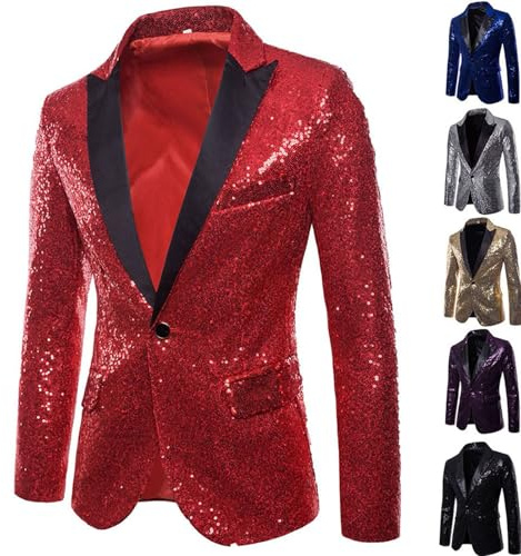 Glitzer Anzug Herren, Glitzer Sakko, Pailletten Sakko Herren, Glitzer Jacket, Karneval Anzug für Männer, Pailletten-Anzugjacke, Fasching Jacke, Disco Outfi
