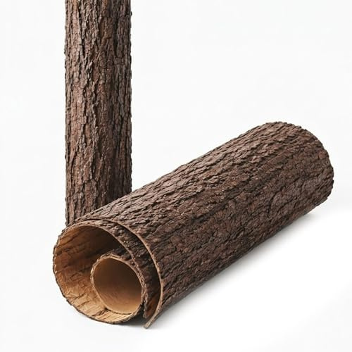 AGARES Artificial Tree Bark Roll 100 x 30 cm, Realistic Faux Wood Texture Wrap for Garden Fence, Planters, Floral Decor, DIY Crafts, Model Making & Outdoor Privacy Screen Decor