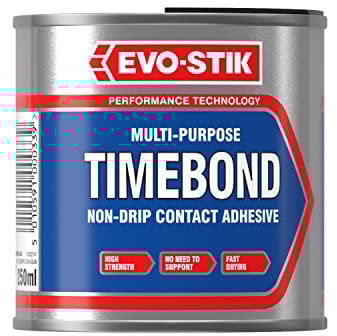 EVO-STIK Timebond Contact Adhesive, High-Strength, Non-Drip, Multipurpose, Vertical and Overhead Surfaces, 250ml