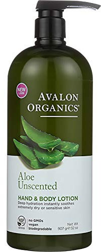 Avalon Organics Hand and Body Lotion Aloe Unscented - 32 fl oz