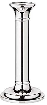 EDZARD Kerzenleuchter Fiona, rund, Höhe 18 cm, Durchmesser 8 cm, edel versilbert, anlaufgeschützt, Samtfuß, Kerzenhalter für Stabkerze