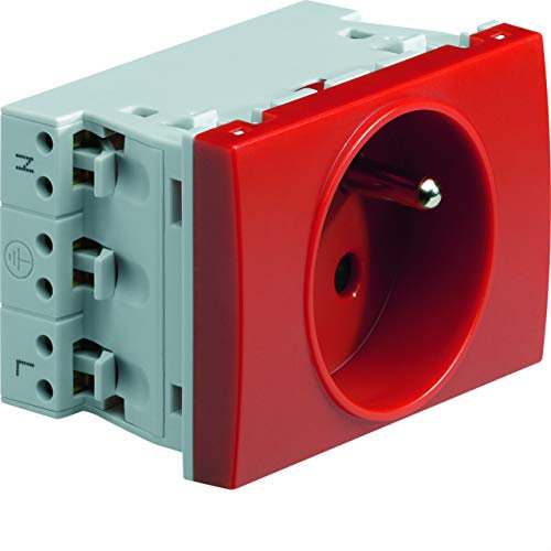 prise de courant bloc 2p+t simple goulotte hager systo rouge