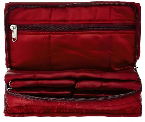Kuber Industries Satin Jewellery Pouch, Maroon