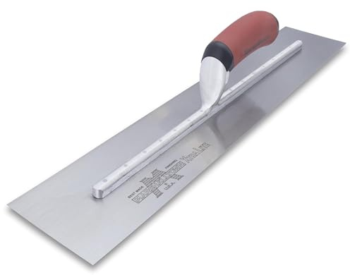 Marshalltown High Carbon Steel Finishing Trowel, 4 x 20 Inch Concrete, Masonry and Drywall Finishing Tool, Made in The USA, MXS20D