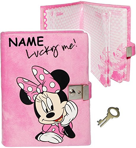 alles-meine.de GmbH 3-D Effekt - SAMT - Tagebuch - Minnie Maus - incl. Name - mit Schlüssel & Schloss - Buch / 160 Seiten - gebunden für Geheimnisse - Reisetagebuch/Notizbu..