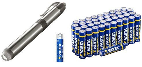 Varta LED-Stift-Licht mit AAA Industrial Batterie, 40 Packung
