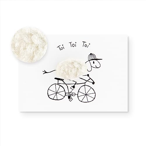 Inkognito Plüsch Postkarte, Anlass: ''flauschig'' im Motiv: ''Plüschkarte Toi;toi;toi'', Künstler/Künstlerin: ''Barbara Dienz-Sengmüller'' Art-Nr.: 20711, aufgelegt vom Berliner Verlag