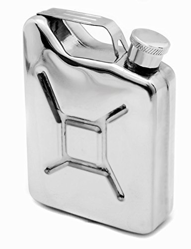 OUTDOOR SAXX Edelstahl Flachmann in Benzinkanister-Optik, 150 ml mit Trichter, silber