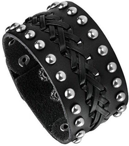 MILAKOO Men Lederarmband Punk Geflochtenen Seil Legierung Armband Armreif Armband