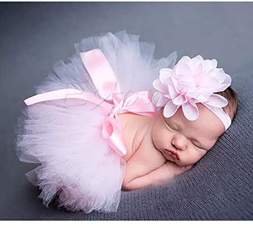 LDA Get Fresh un bebé recién Nacido, Lindo, recién Nacido, niña, tutú, Falda y Diadema, Foto, Disfraz, Traje, Rosa