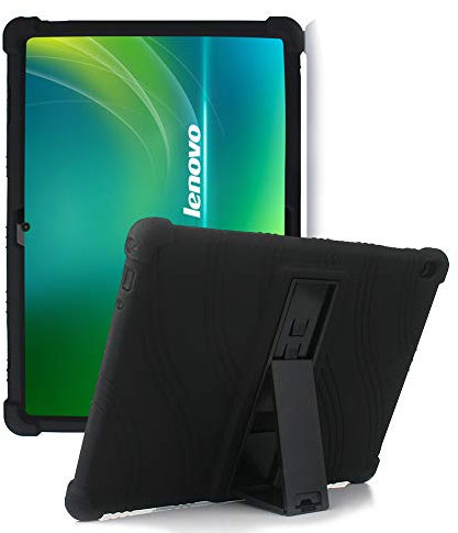 HminSen for Lenovo Tab P10 / M10 / M10 HD 10.1 Case, Silicone Stand Cover for Lenovo Tab P10 TB-X705F TB-X705L / M10 HD TB-X505F TB-X505L / M10 TB-X605F TB-X605L 10.1 2018 Tablet Released, (Black)