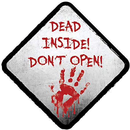 EROSPA® Aufkleber KFZ Auto Motorrad - Dead Inside! Dont Open! - Car-Sticker