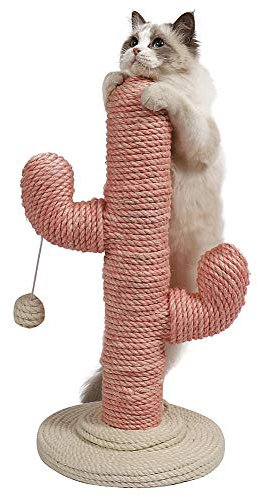 Kratzbaum Für Katzen Mit Sisal Überzogener Kletter, Kratzen Katzenkratzbaum Kratzsäule Kratzpsäulen Katzenspielzeug Plüsch Spielzeug Katzentreppe Für Katzen Kätzchen,Rosa,M