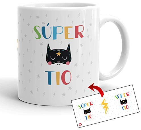 Kembilove Tazas de Cafe Originales – Taza Personalizada Súper Tío – Tazas cumpleaños – Regalos Originales para cuñados – Tazas de Navidad Familia