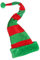 3D-Weihnachtsmütze für Erwachsene, Kinder, 3D-Weihnachtsparty, Elfe, langer Schwanz, Rot / Grün gestreift, lustige Weihnachtsmannmütze, mehrfarbig, Einheitsgröße