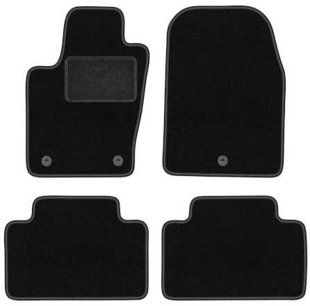 Velours-Fußmatten passend für Jeep Grand Cherokee WK2 2010-2018, Schwarz | passend für Geländewagen; Velours-Teppich (Polypropylen), ca. 6,5 mm; rutschfest, runde Befestigungen (Typ AV)