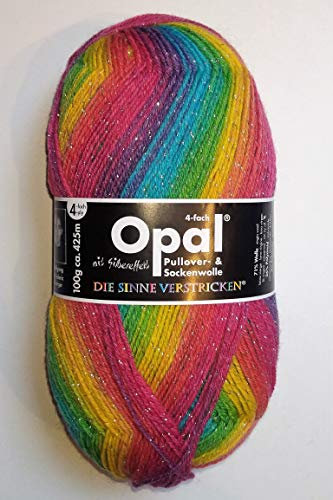 Opal/Sockenwolle / 4 ply/fädig / 1 x 100g. / Surprise mit Silbereffekt / Die Sinne verstricken / Tutto-Opal Opal Sockengarn/Regenbogen/Strickwolle/ROFU / / AKTION