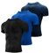 Niksa 3 Pack Compression Tops for Men Short Sleeve Mens Running Top Mesh Design Quick Dry Base Layer Top for Gym Sports Fitness Workout Cycling,Training,Black/Blue/Navy,L