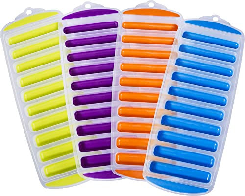 1 X Easy Pop Out Ice Tray/Water Bottle Ice Cube Trays with Easy Push Pop Out Narrow Ice Stick Cubes Assorted Color Silicone Bottom Ice Stick Tray/Jelly Chocolate Maker Silicone Mould Ice Tray