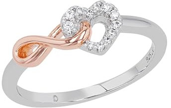 s.Oliver Ring 925 Sterling Silber Damen Ringe, mit Zirkonia synth., Bicolor, Infinity, Kommt in Schmuck Geschenk Box, 2032572