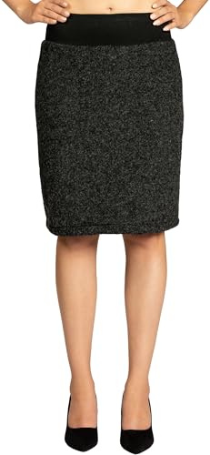 Caspar RO031 Damen Winter Bleistift Wollrock Knielang