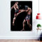 Muay Thai Tapete, fliegendes Knie, schwarzer Hintergrund, Banner, Wandkunst, zum Aufhängen, für Boxen, Workout, Poster, Flaggen, Kunstwerk, Fitnessstudio, Dekoration, 96 x 144 cm